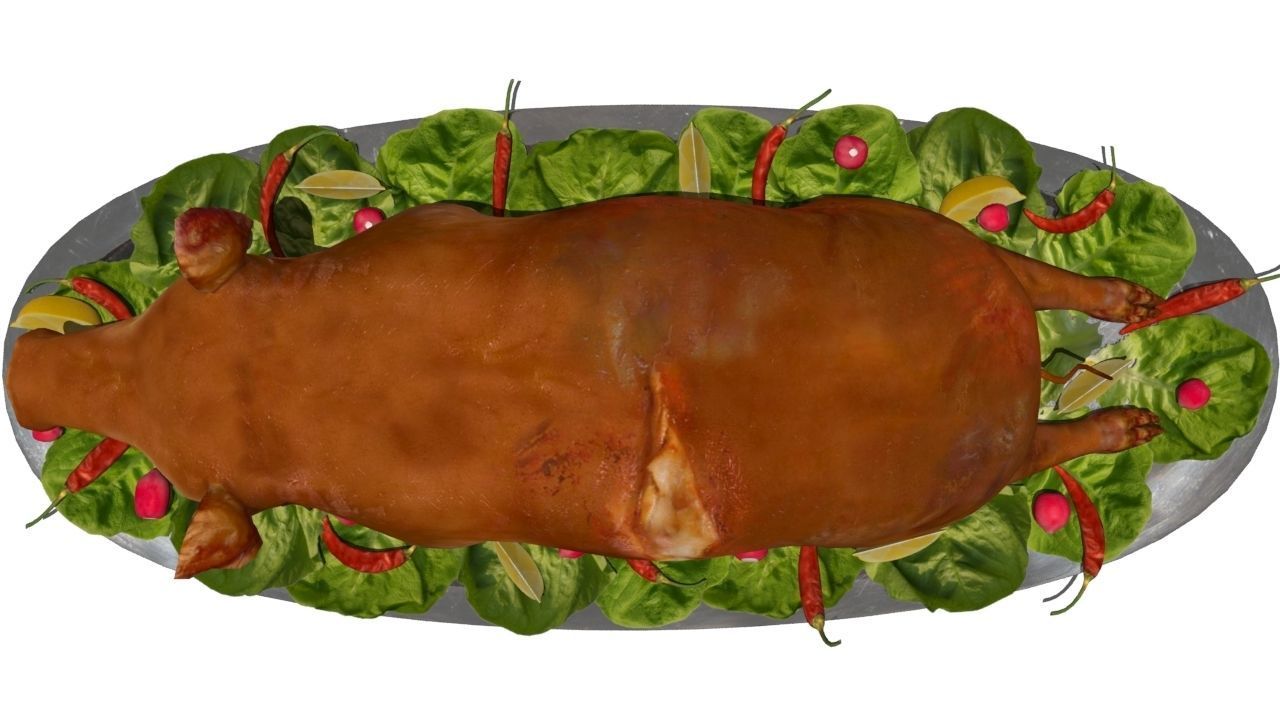 pig roast  Low-poly 3D model_5