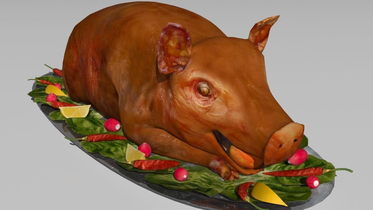 pig roast  Low-poly 3D model_4