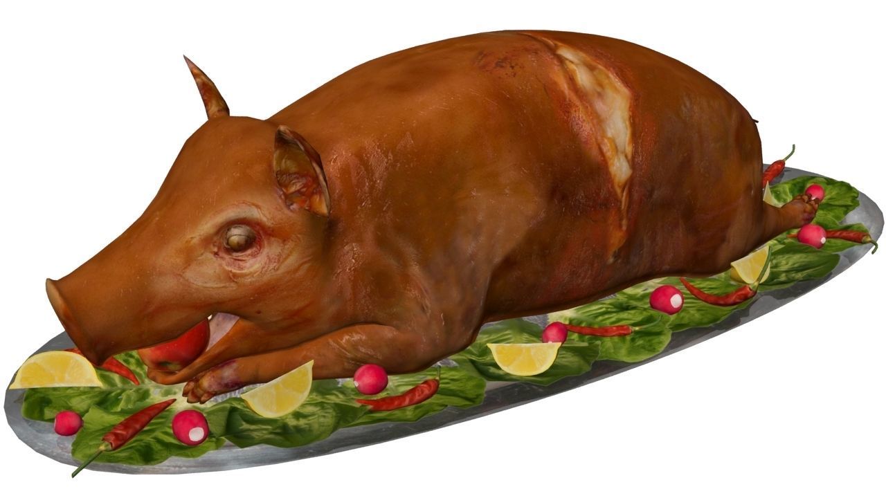 pig roast  Low-poly 3D model_6