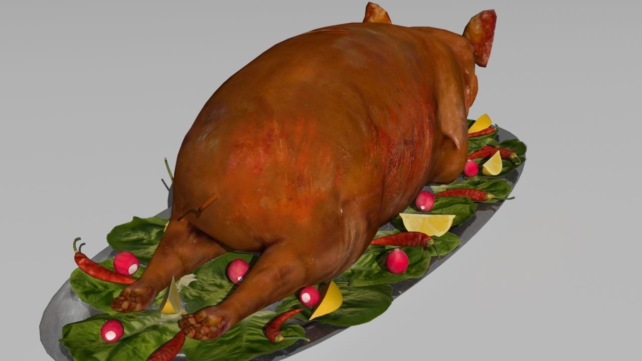 pig roast  Low-poly 3D model_2