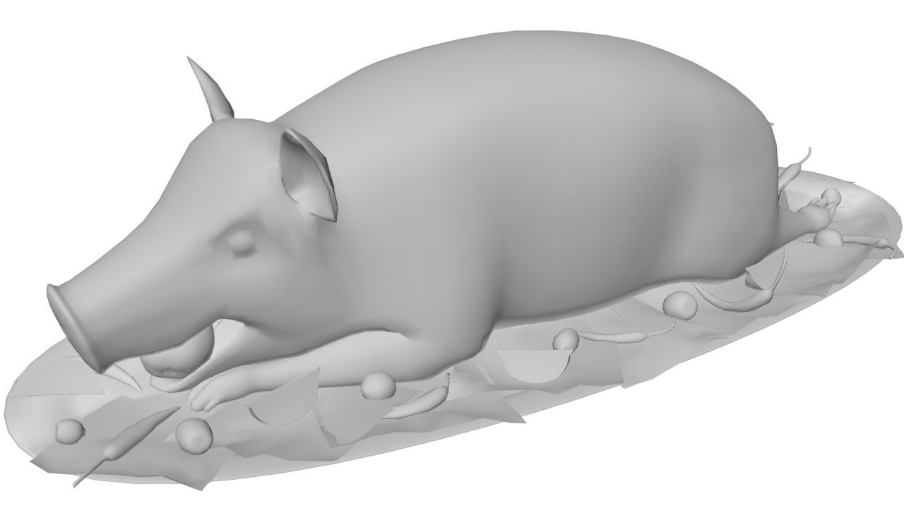 pig roast  Low-poly 3D model_7