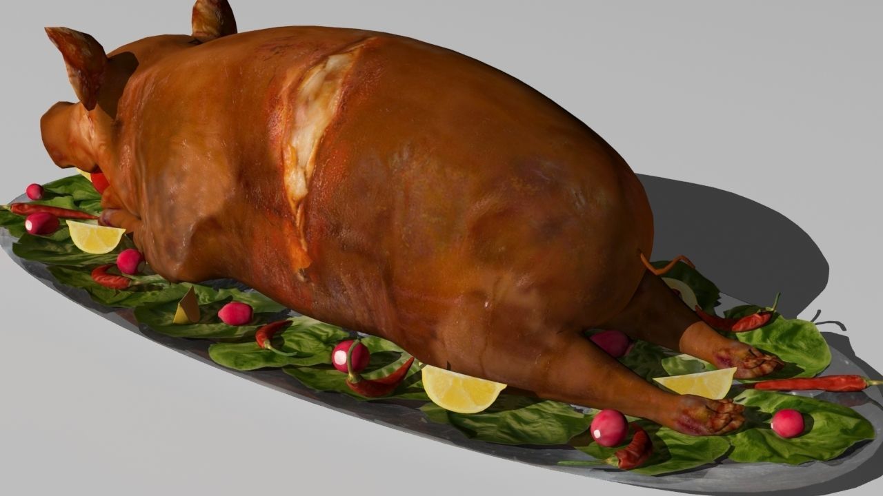 pig roast  Low-poly 3D model_1