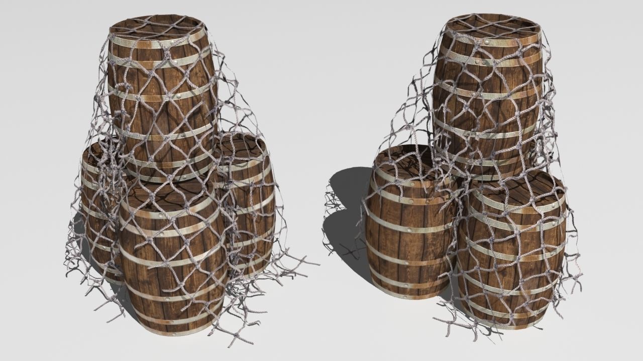 fish net  Low-poly 3D model_3