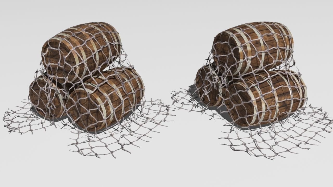 fish net  Low-poly 3D model_1