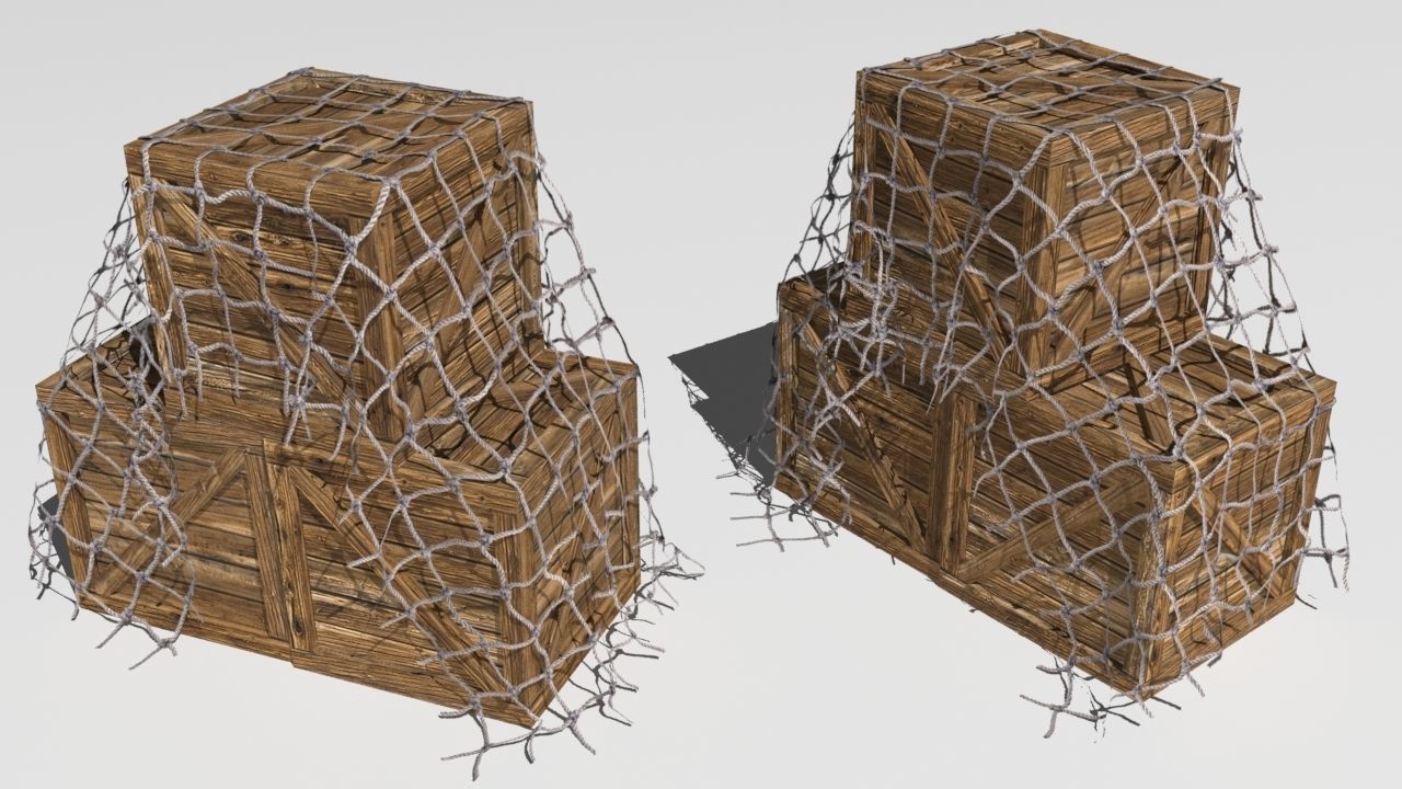 fish net  Low-poly 3D model_2