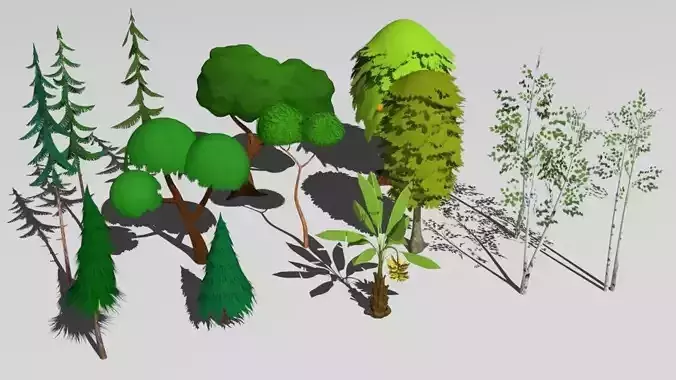 cartoon trees