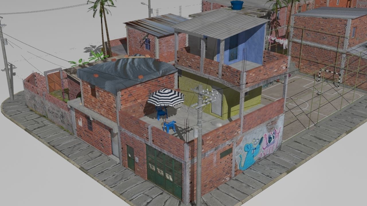favela street  3D model_8