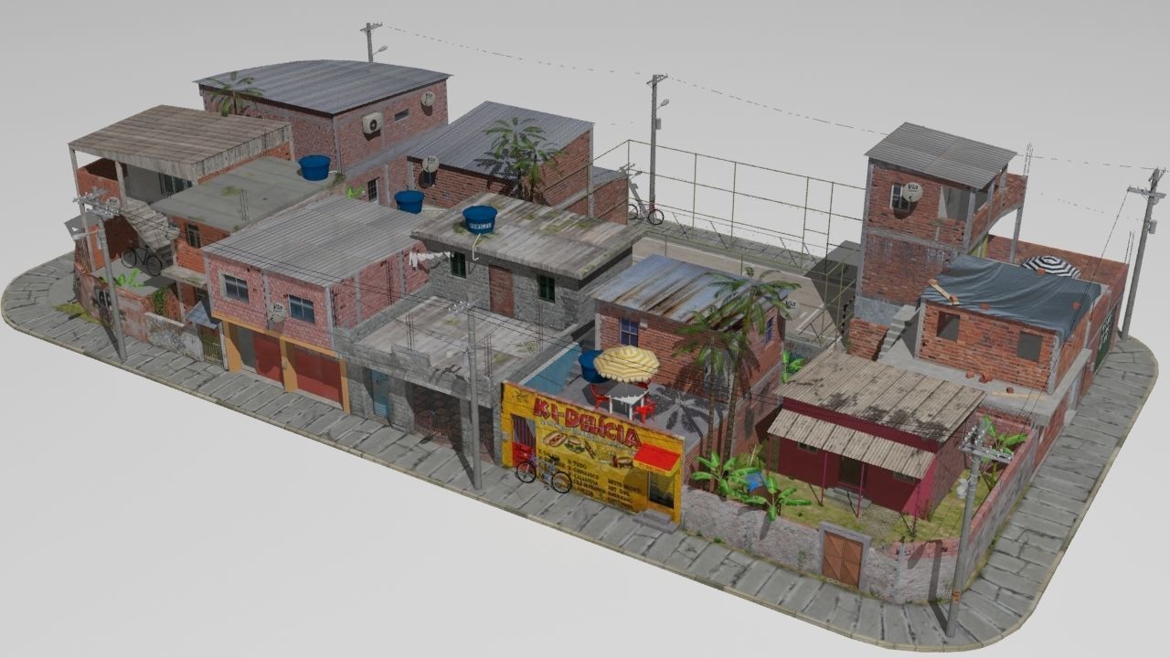 favela street  3D model_2