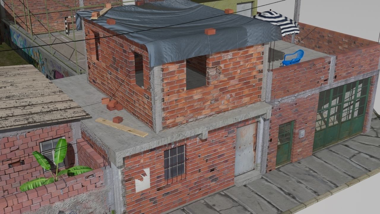 favela street  3D model_7