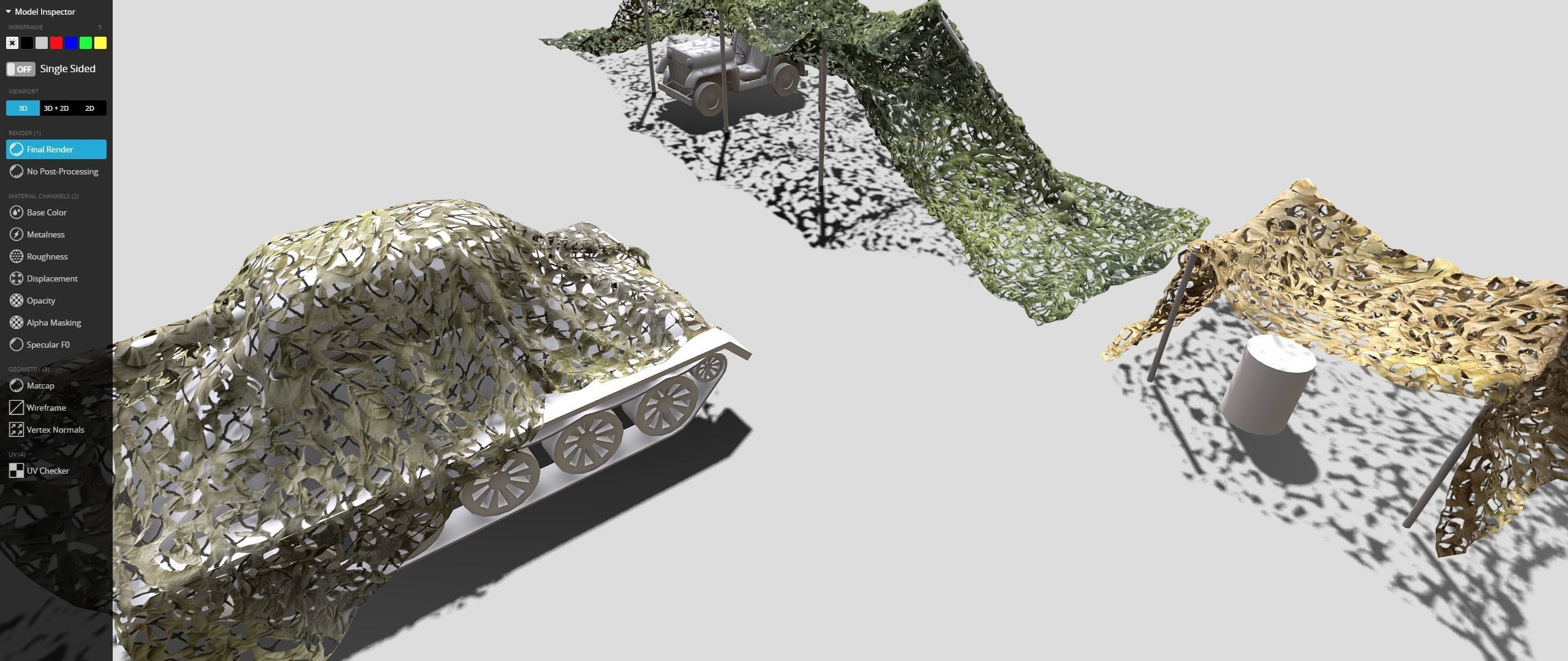 camo net  Low-poly 3D model_7
