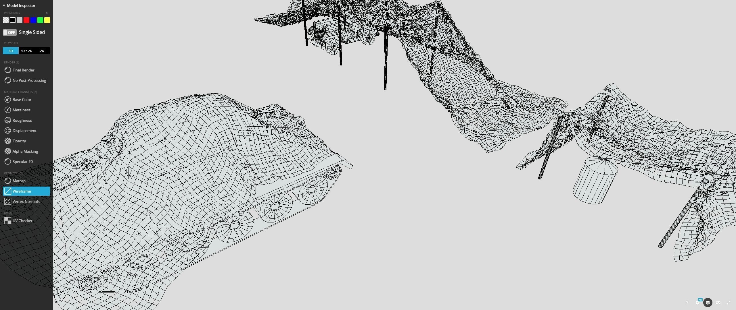 camo net  Low-poly 3D model_8