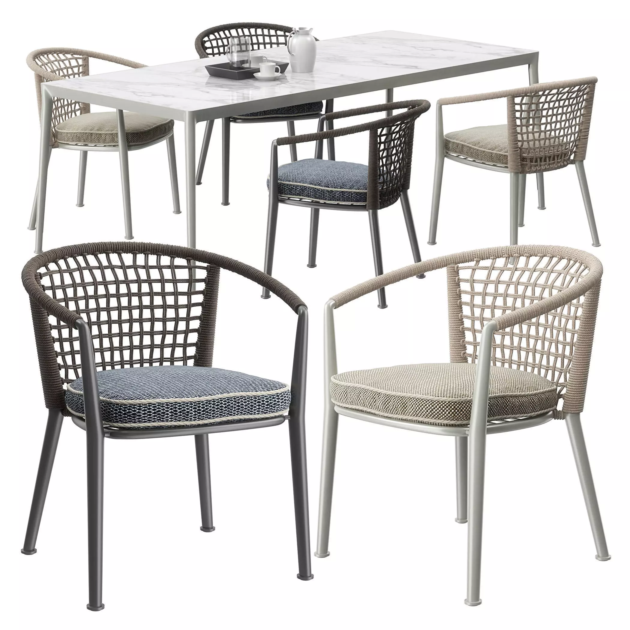 B and B Italia Erica 19 chairs set 3D model