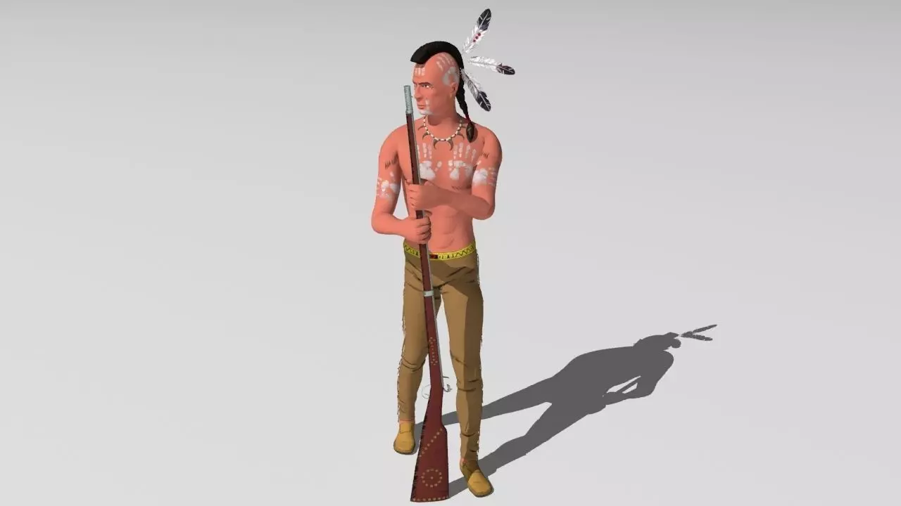 indian native american man holding arrow 3D model