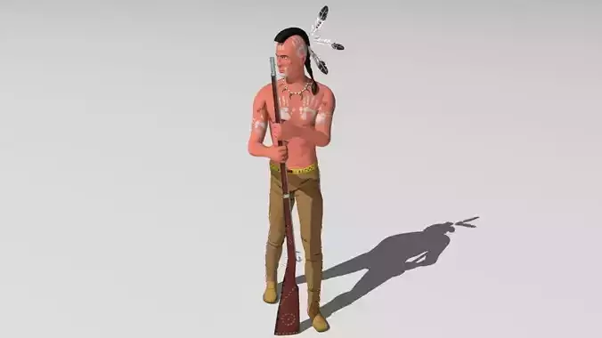 indian native american man holding arrow 3D model