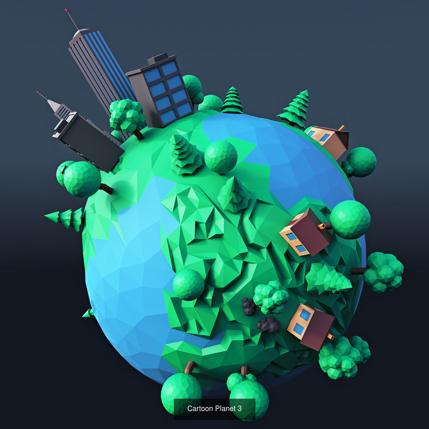 Cartoon Planet Pack 3D Model Collection_3