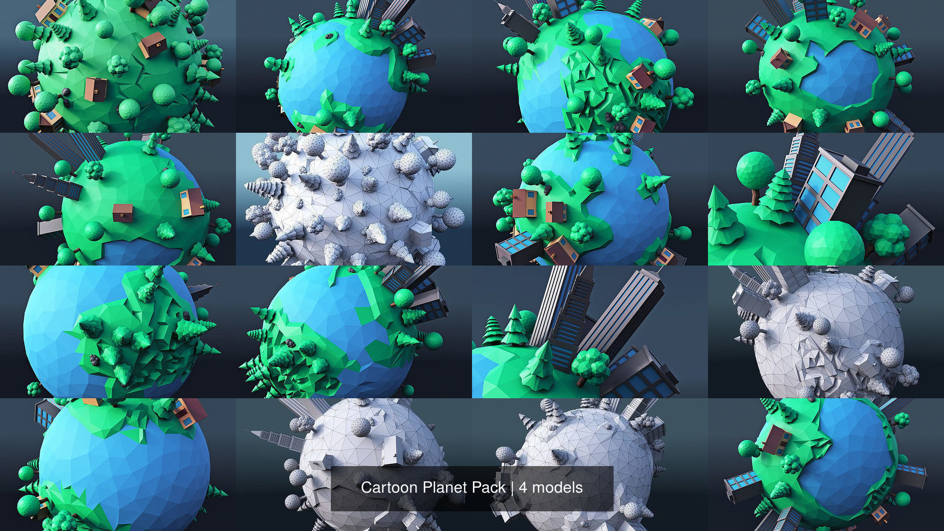 Cartoon Planet Pack 3D Model Collection_0