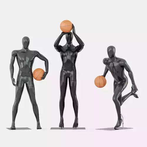 Three faceless mannequins basketball 29 3D model