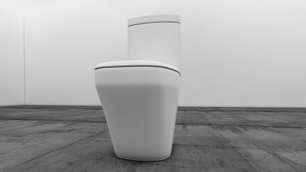 Wc porcelana blanco Low-poly 3D model_2