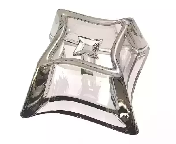 Ashtray clear glass box with square shape