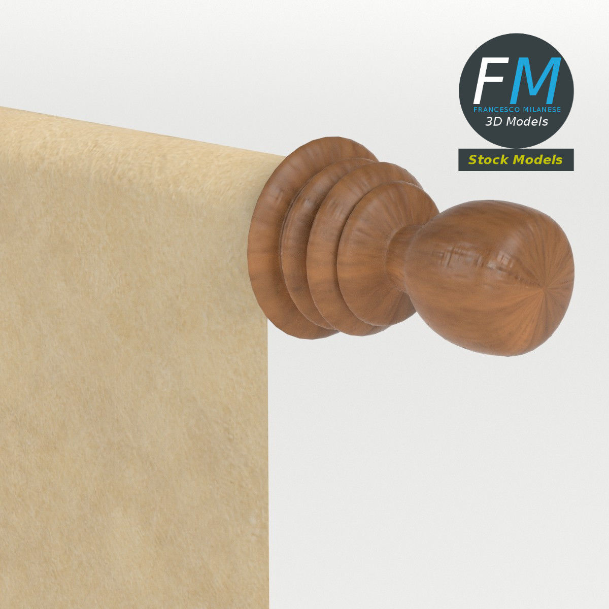 Parchment or paper scroll 3D model_4