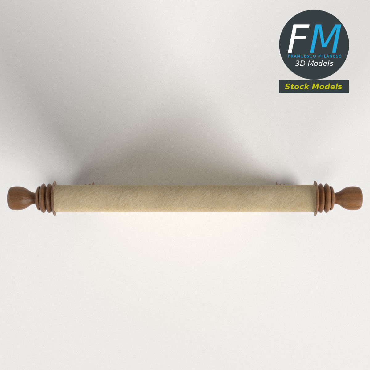 Parchment or paper scroll 3D model_6