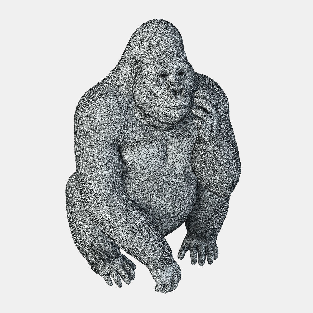 Figurine Gorilla 05 3D model_4