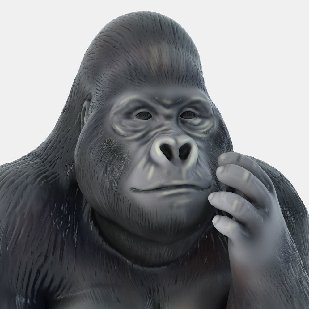 Figurine Gorilla 05 3D model_1
