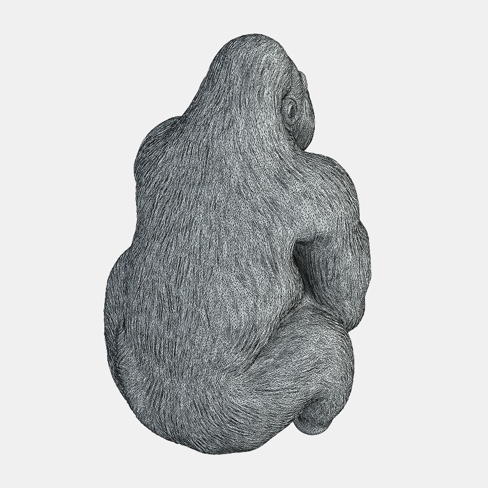 Figurine Gorilla 05 3D model_5