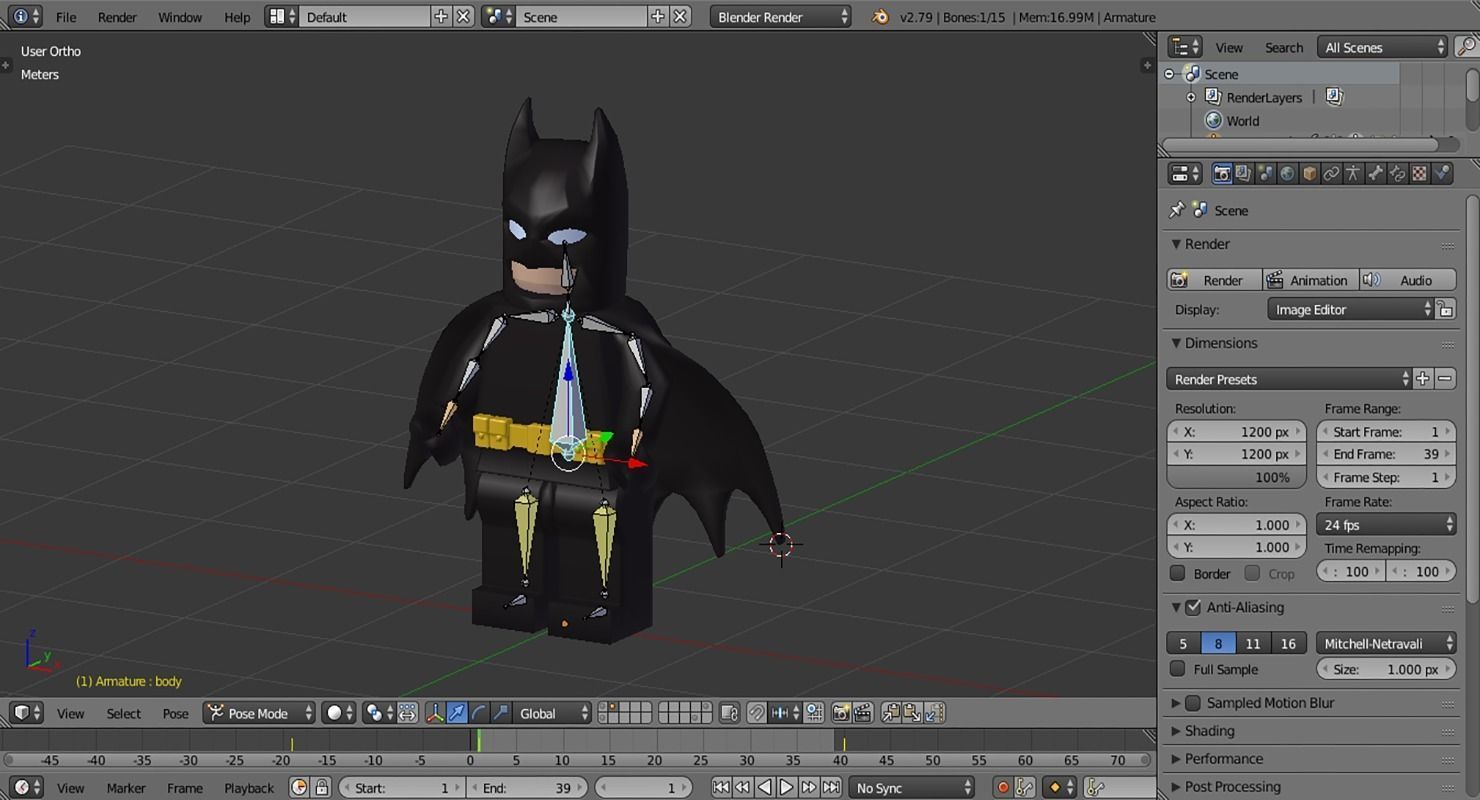 Lego Batman Low poly Low-poly 3D model_19