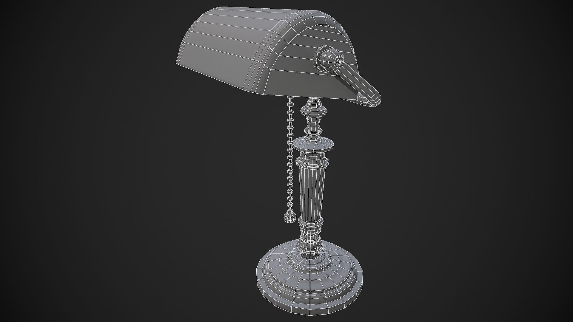 Bank Lamp Low-poly 3D model_11