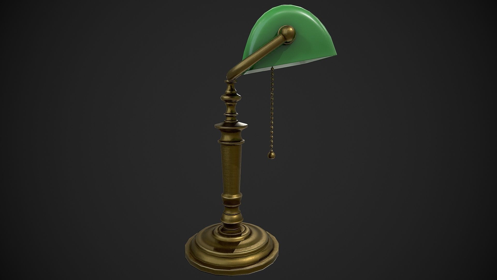 Bank Lamp Low-poly 3D model_3