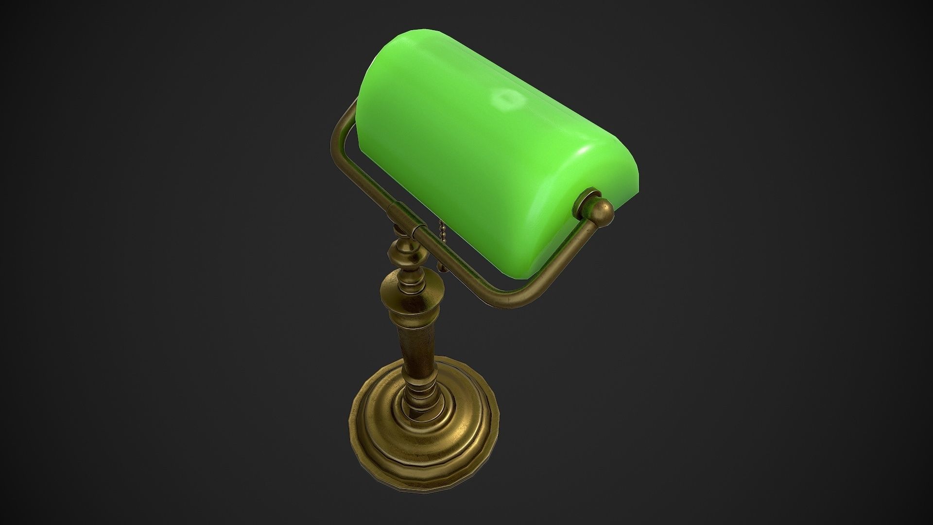 Bank Lamp Low-poly 3D model_8
