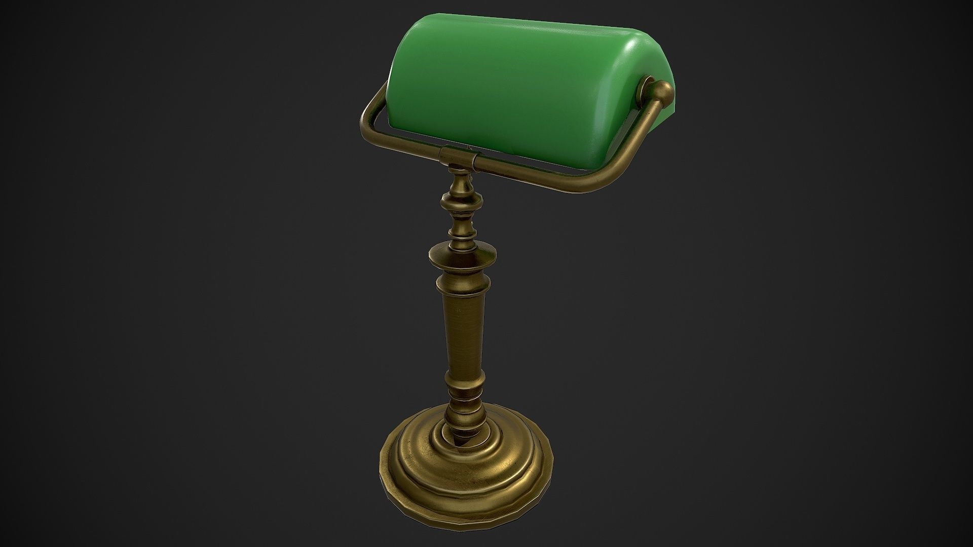 Bank Lamp Low-poly 3D model_4