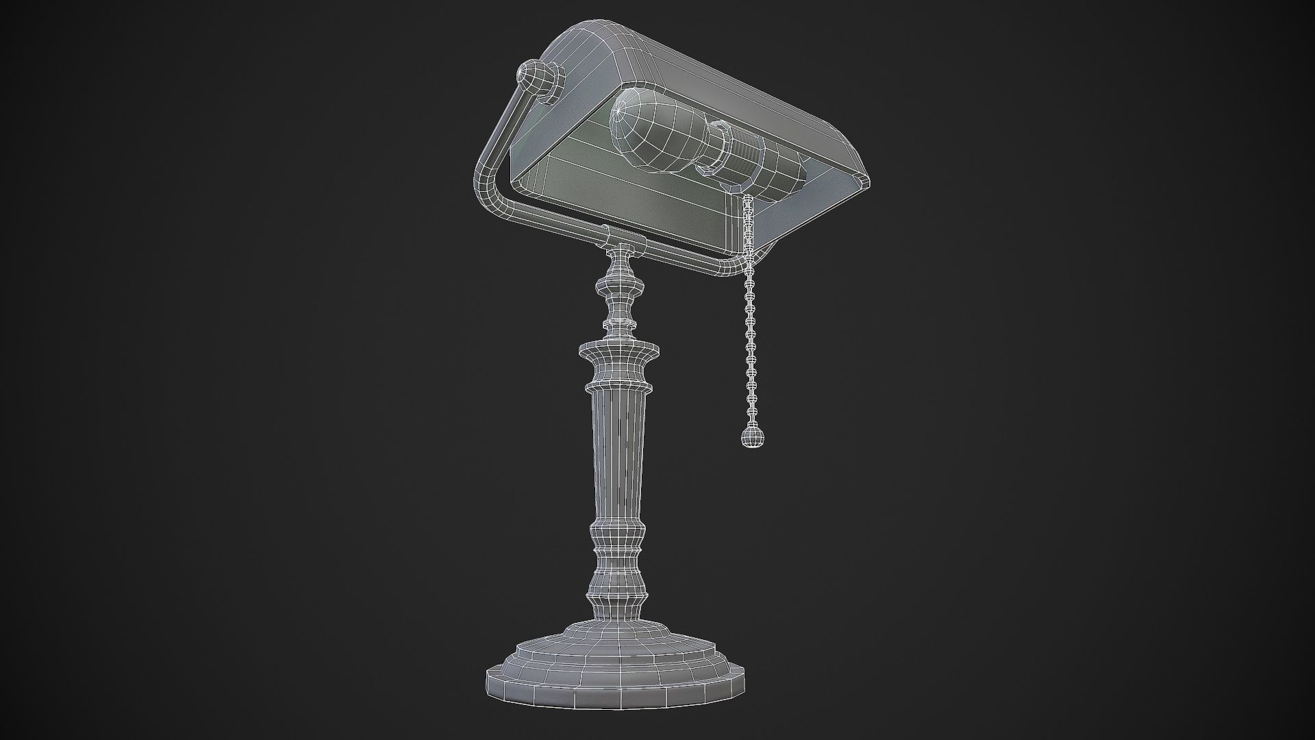 Bank Lamp Low-poly 3D model_10