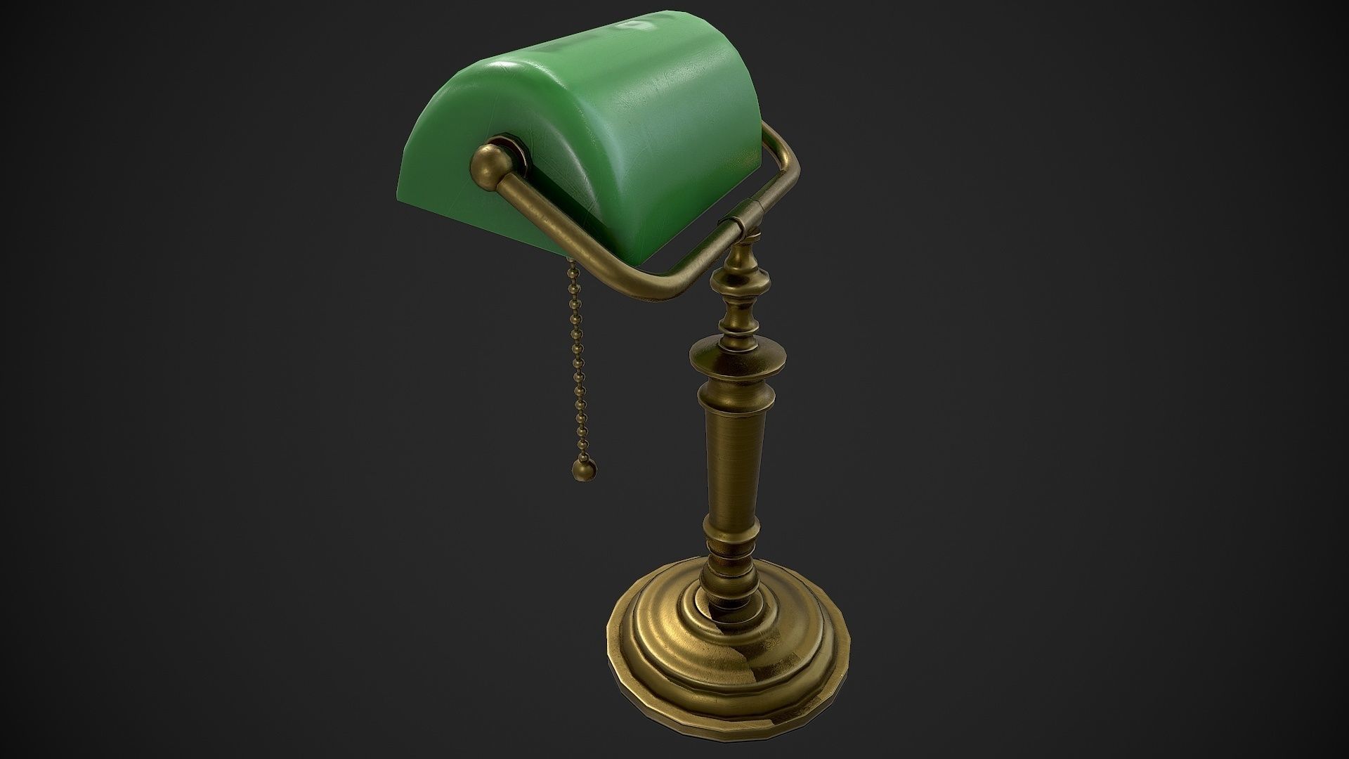 Bank Lamp Low-poly 3D model_5