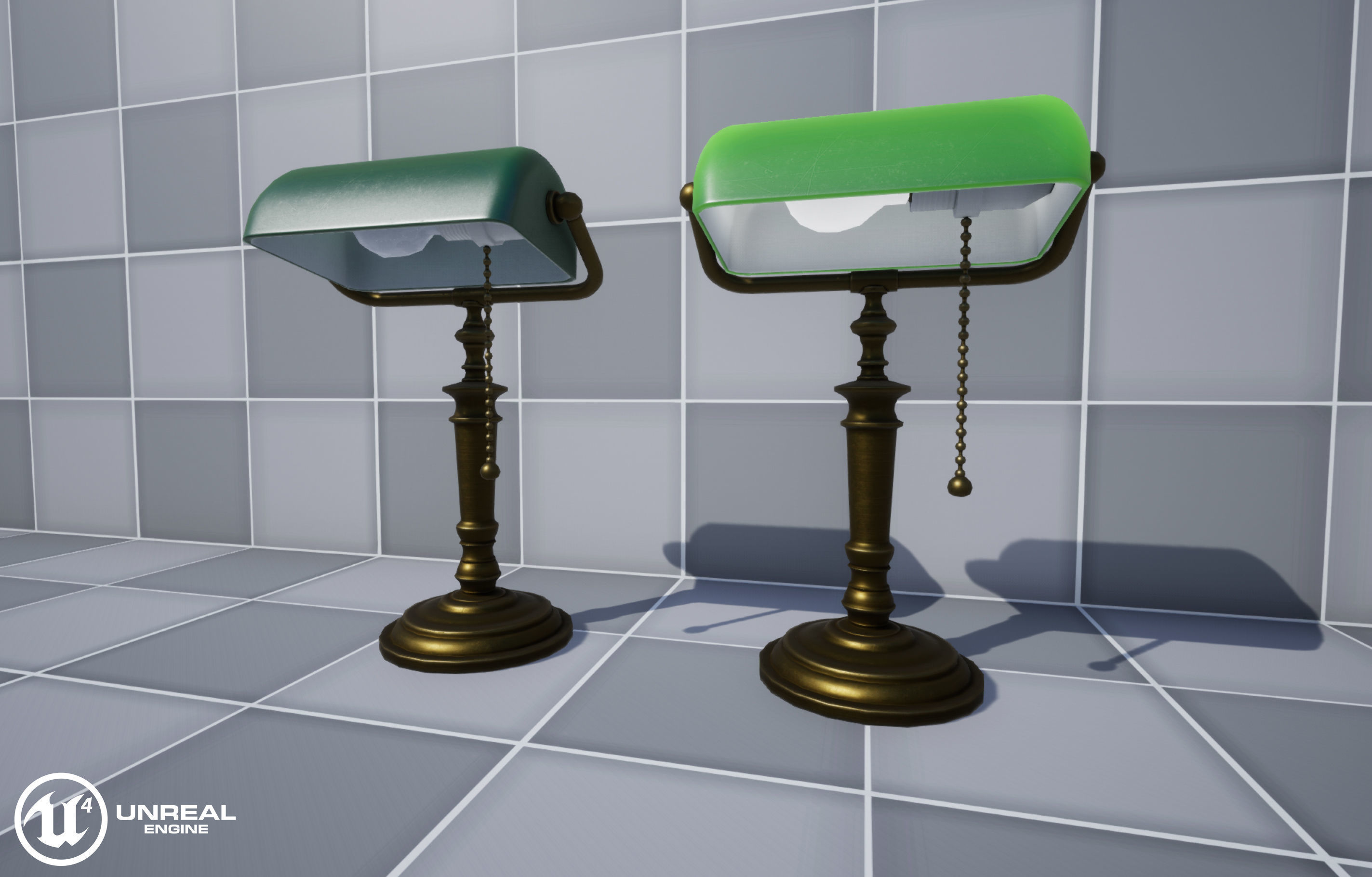 Bank Lamp Low-poly 3D model_14