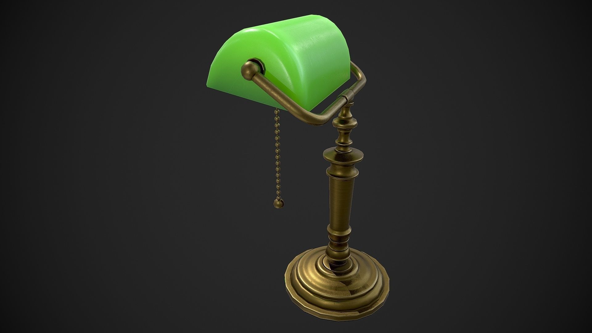 Bank Lamp Low-poly 3D model_9