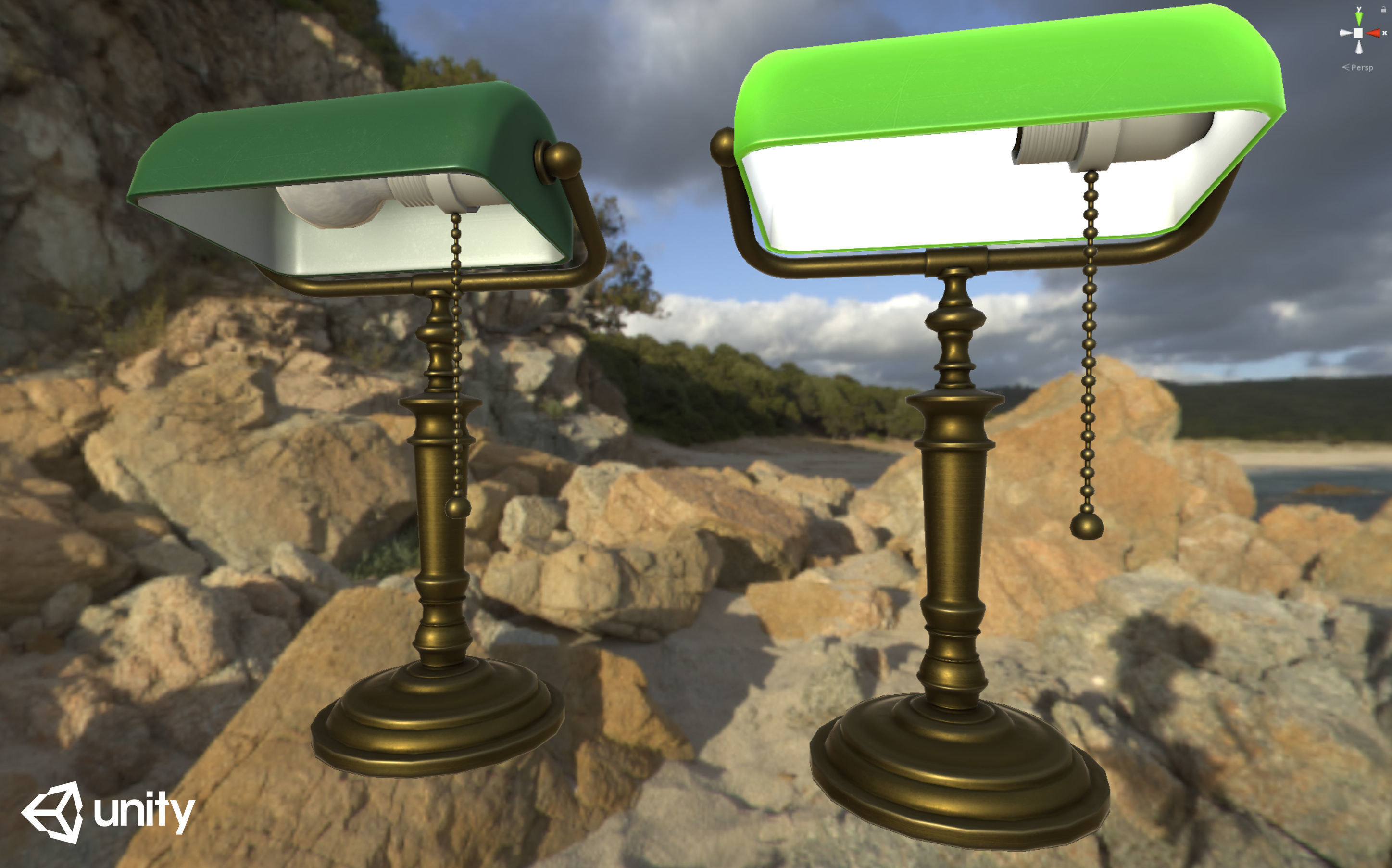 Bank Lamp Low-poly 3D model_13