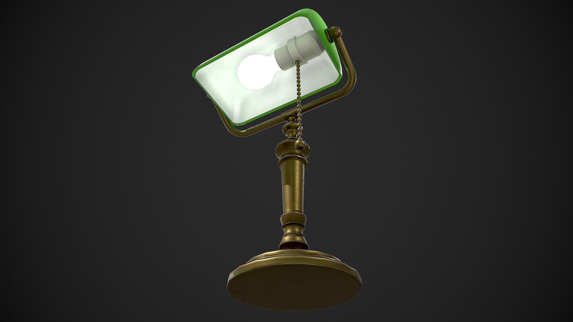 Bank Lamp Low-poly 3D model_7