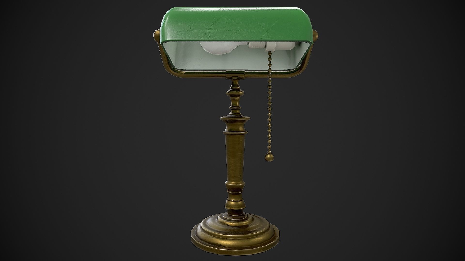 Bank Lamp Low-poly 3D model_2