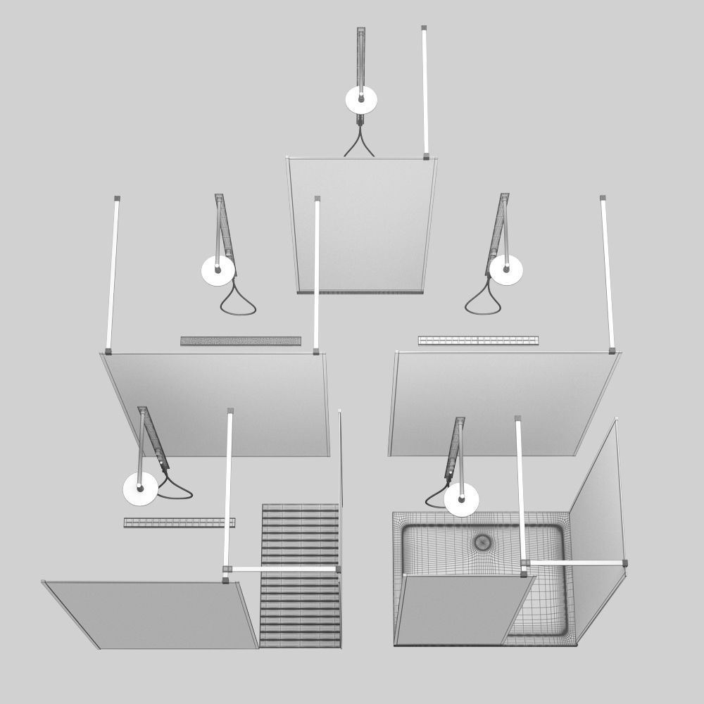 Cabin showers Radaway Modo New Black Frame 3D model_11