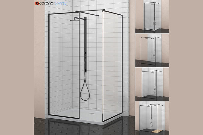 Cabin showers Radaway Modo New Black Frame 3D model