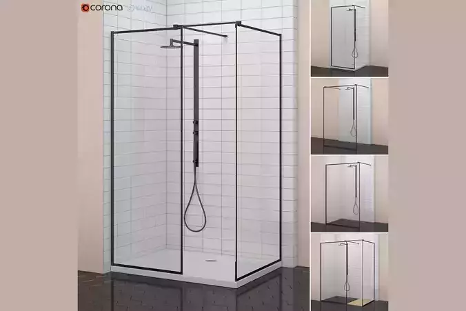Cabin showers Radaway Modo New Black Frame 3D model