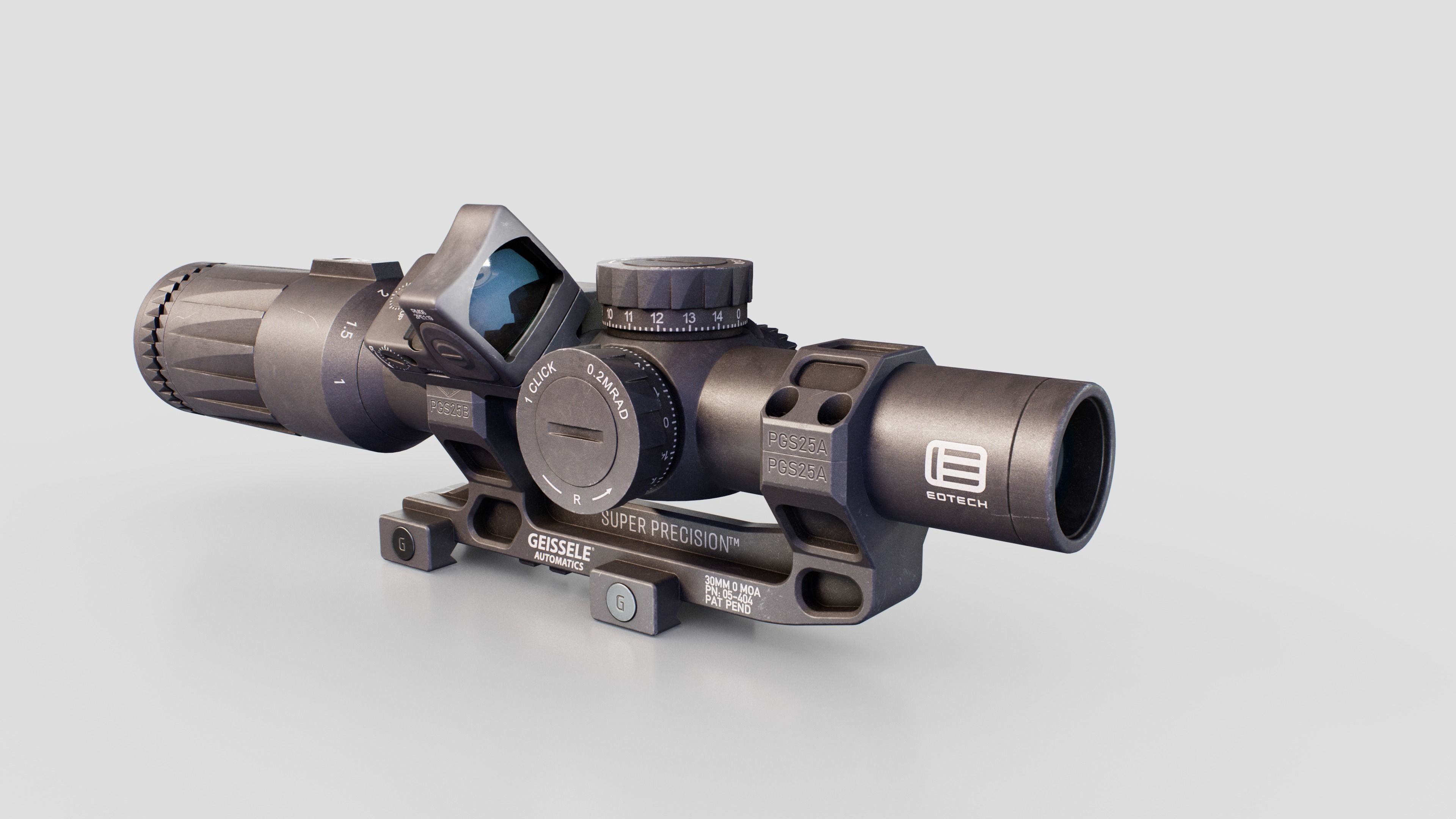 Geissele Super Precision 30mm and 34mm Scope Mount Free low-poly 3D model_11