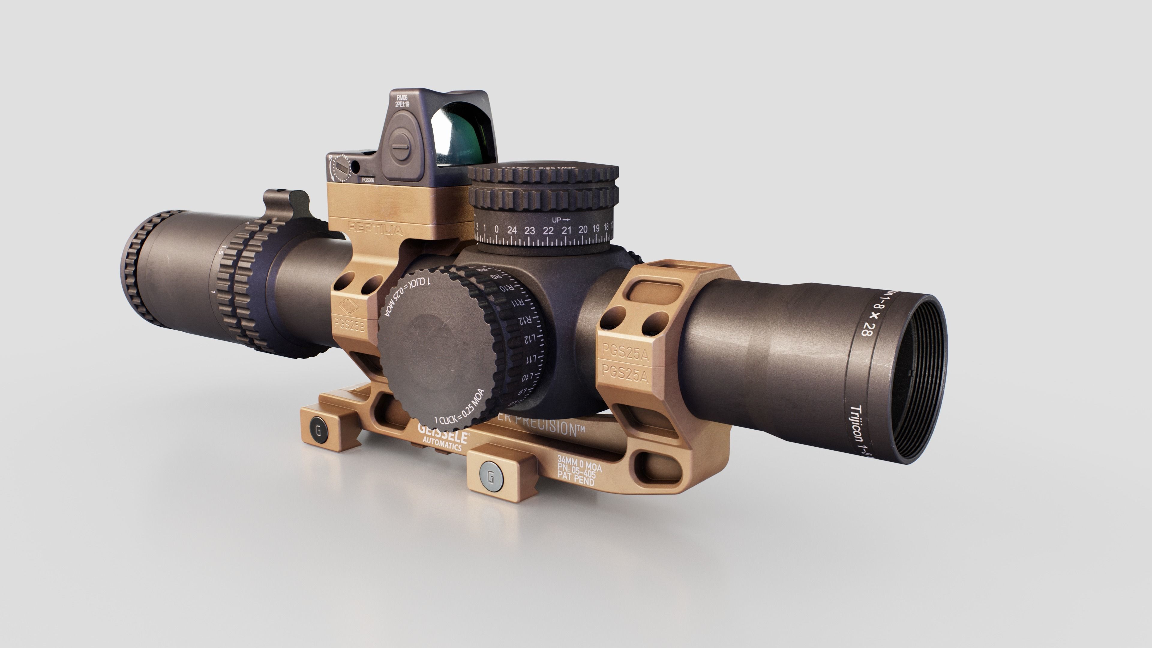 Geissele Super Precision 30mm and 34mm Scope Mount Free low-poly 3D model_5