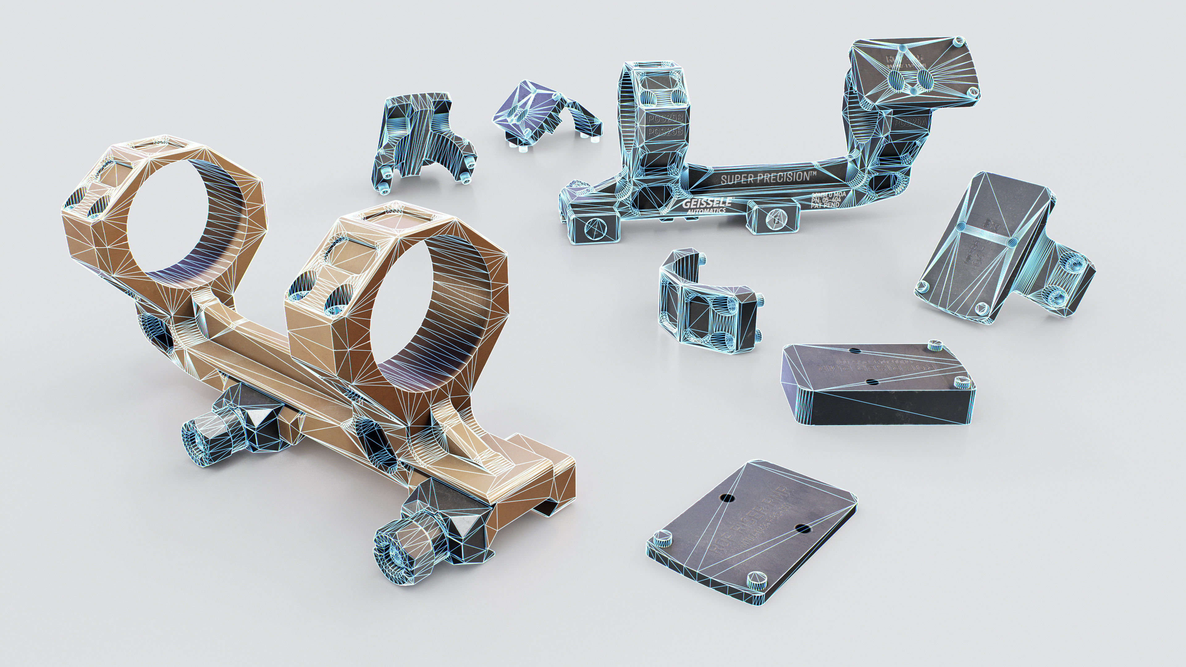 Geissele Super Precision 30mm and 34mm Scope Mount Free low-poly 3D model_1