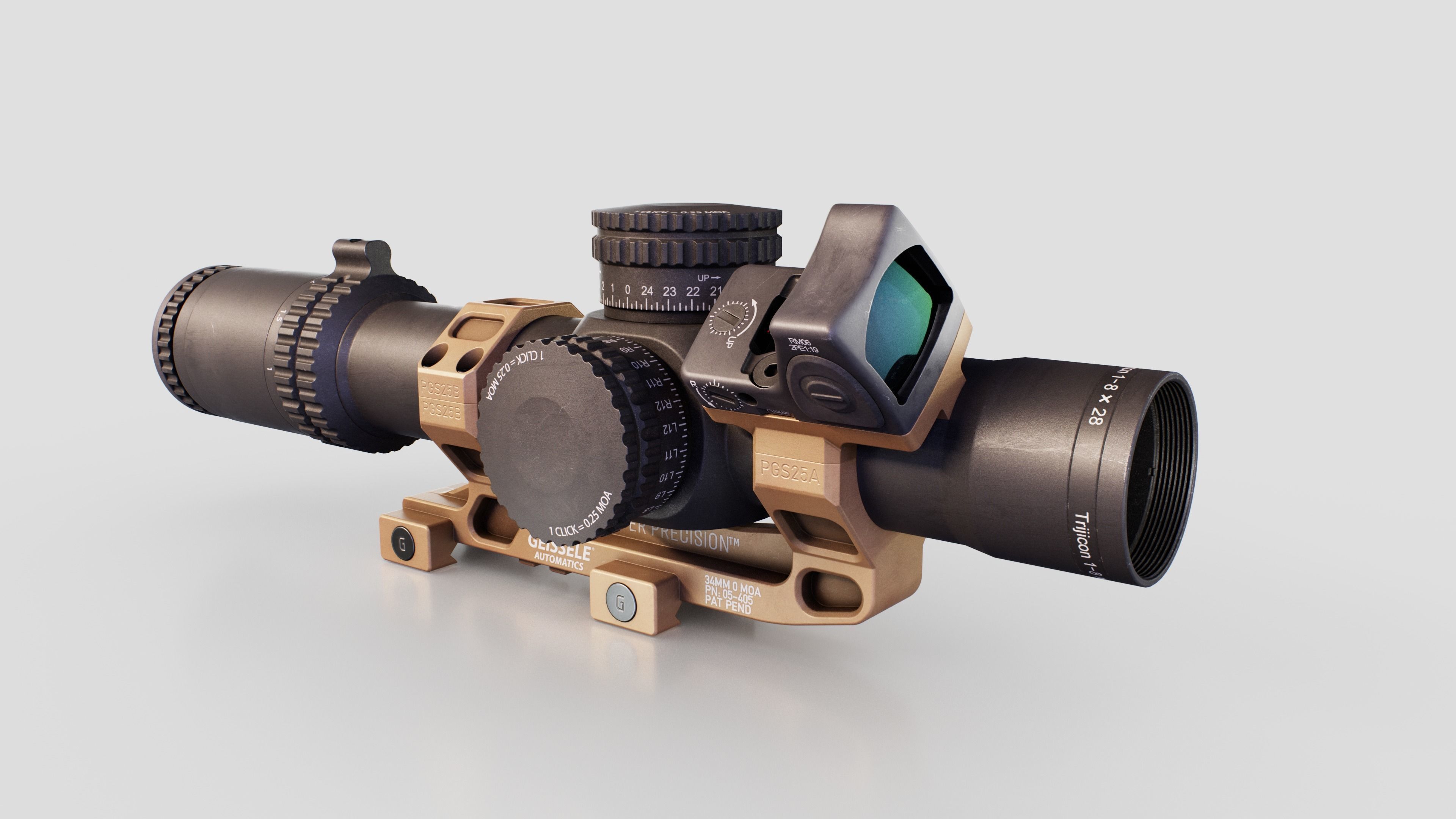 Geissele Super Precision 30mm and 34mm Scope Mount Free low-poly 3D model_3