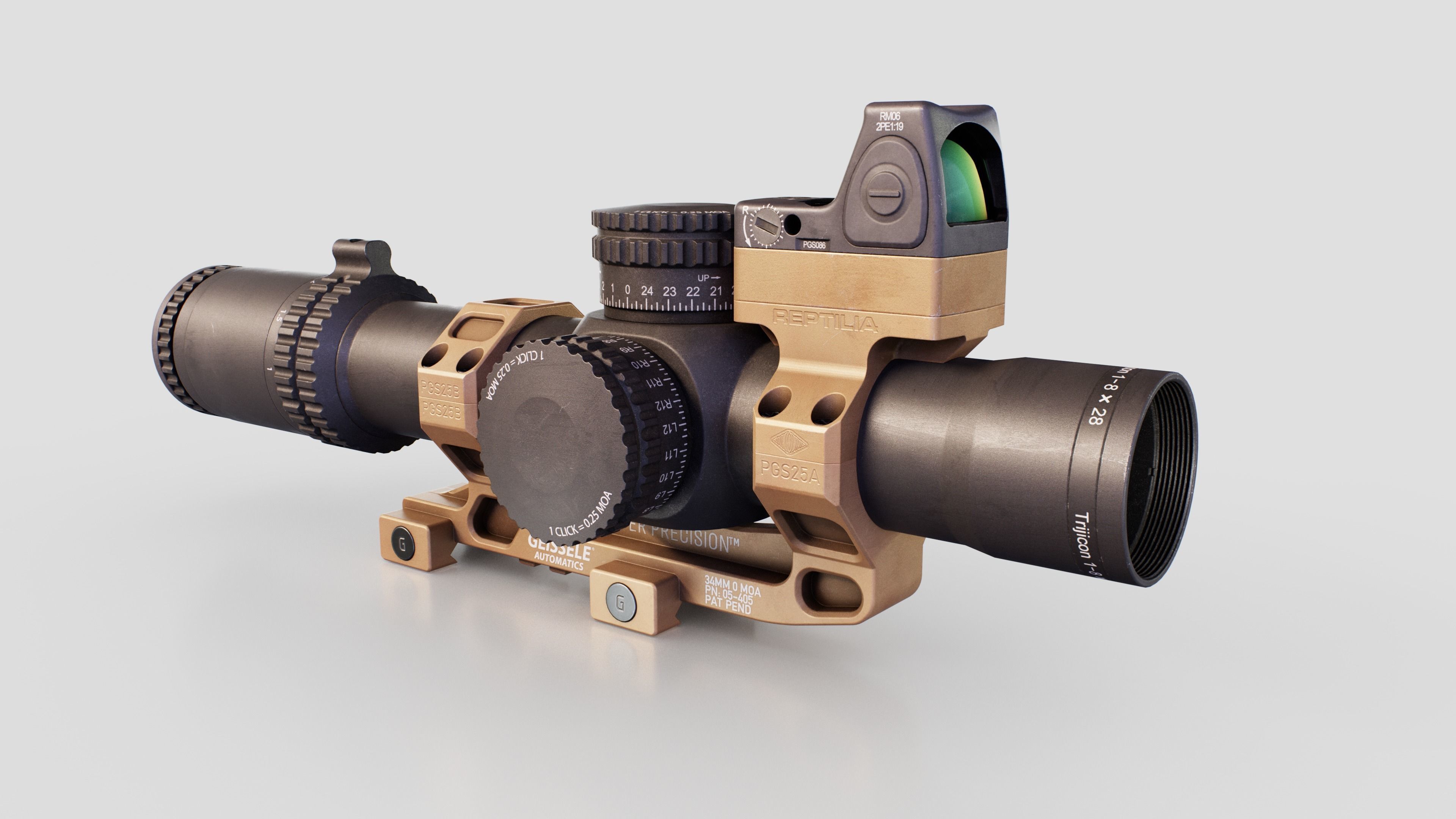 Geissele Super Precision 30mm and 34mm Scope Mount Free low-poly 3D model_4