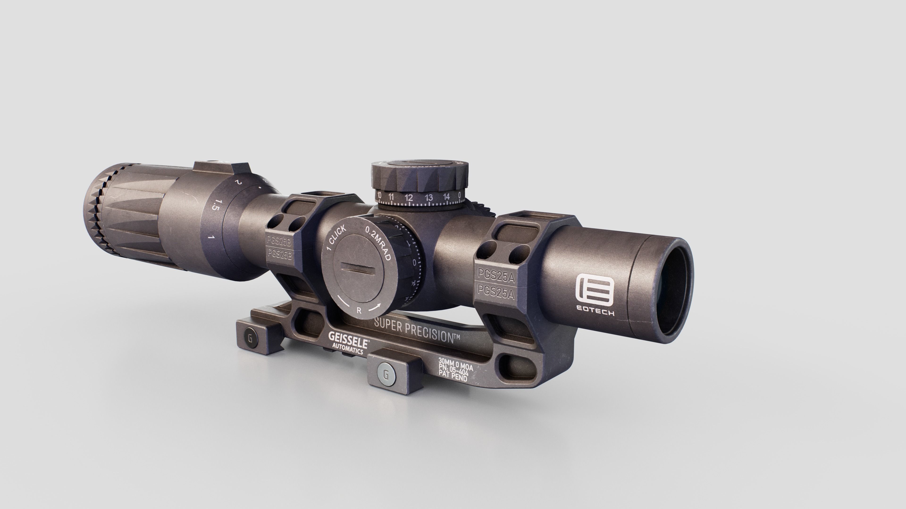 Geissele Super Precision 30mm and 34mm Scope Mount Free low-poly 3D model_7
