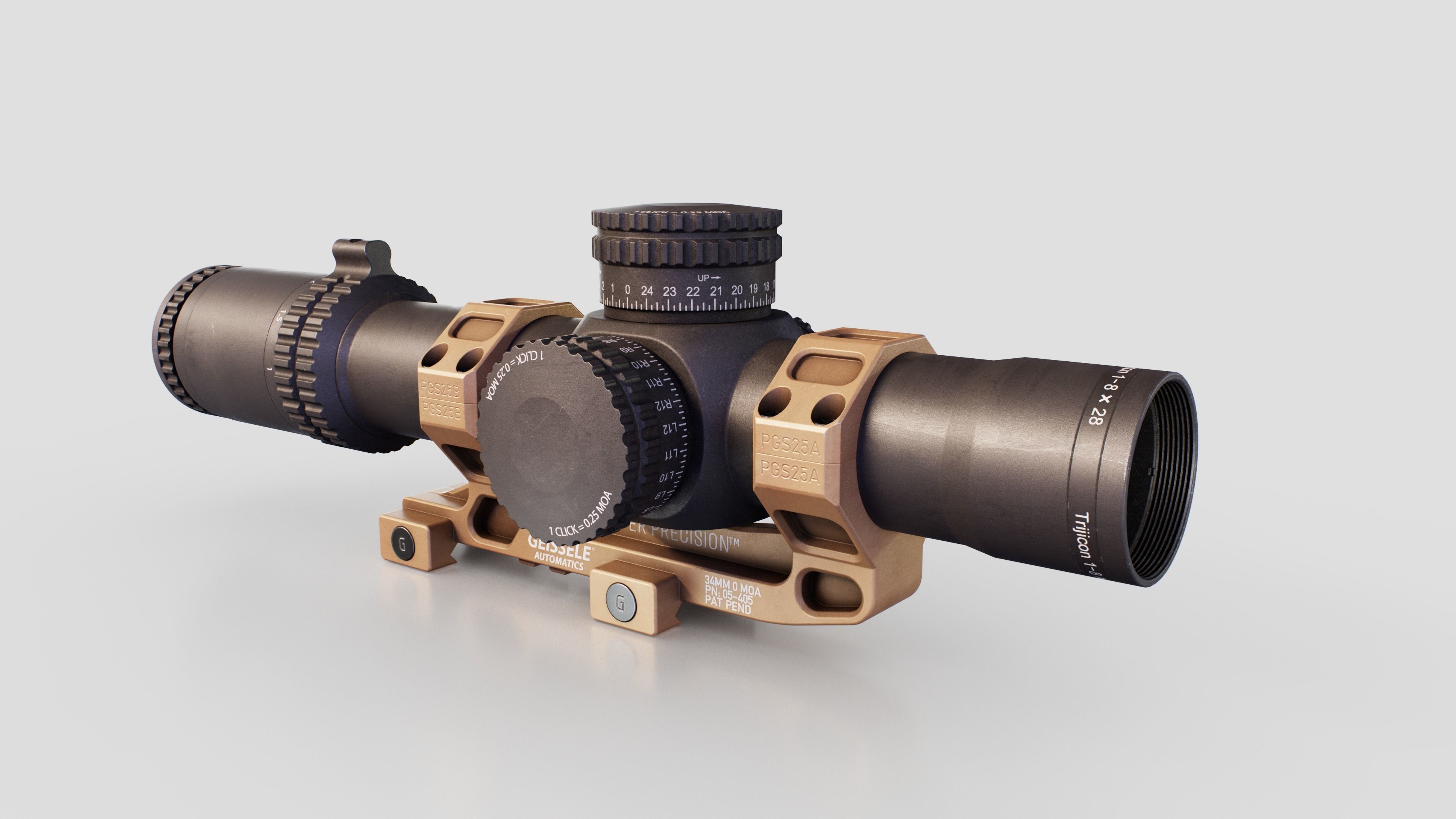 Geissele Super Precision 30mm and 34mm Scope Mount Free low-poly 3D model_2